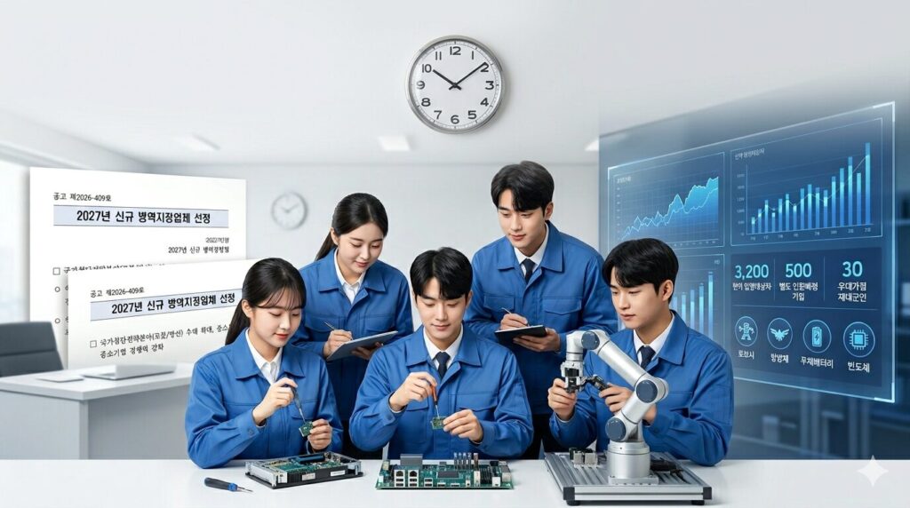 2027년 신규 병역지정업체 선정
